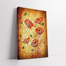 KOSS Dijital Kırmızı Gelincik Çiçekleri Kanvas Tablo