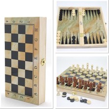 Katre46 Ahşap Satranç ve Tavla Seti