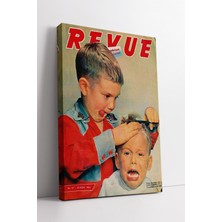 KOSS Dijital Retro Revue Kapak Tasarımlı Eğlenceli Çocuk Berber Sahnesi Renkli Vintage Dekoratif Kanvas Tablo