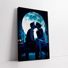 KOSS Dijital Ay Işığında Romantik Öpüşme Kanvas Tablo