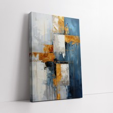 KOSS Dijital Soyut Gri ve Altın Tonlarda Kanvas Tablo