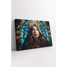 KOSS Dijital Mavi Tasarım Kadın Kanvas Tablo, Ofis Salon Oturma Odası Yatak Odası Antre, Moda Duvar Dekorasyon