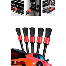 Privo Araba Detay Temizlik Fırçası 5 Set Oto Klima Torpido Jant Konsol Farklı Boyutlarda Fırça