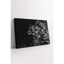 KOSS Dijital Siyah Arkaplanlı Su Kabarcıkları Soyut Dekoratif Kanvas Tablo, Ev Ofis Salon Yatak Odası Için Dekor