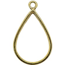 Tahtakale Toptancı Epoksi Damla Model Metal Kolye Takı Ucu (5 Adet)  Gold