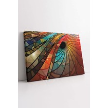 KOSS Dijital Renkli Vitray Spiral Desenler Soyut Dekoratif Kanvas Tablo, Ev Ofis Salon Antre Için Duvar Dekoru