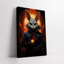 KOSS Dijital Büyücü Tavşan Soyut Dekoratif Kanvas Tablo, Ev Ofis Antre Yatak Odası Salon Için Soyut Tablo