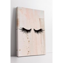 KOSS Dijital Minimal Kirpik Temalı Soft Pembe Modern Kanvas Tablo Güzellik Salonu Için Şık Duvar Sanatı