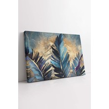 KOSS Dijital Yeşil Yapraklar Kanvas Tablo, Dekoratif Çiçek Kanvas, Tasarım Dekor Tablo, Ofis Salon Antre