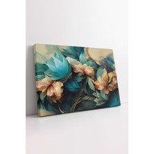 KOSS Dijital Mavi Lotus Çiçeği Kanvas Tablo, Modern Dekoratif Kanvas Tablo, Lüks Mavi Çiçekler Kanvas