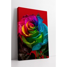 KOSS Dijital Renkli Gül Çiçeği Sanatsal Kompozisyon Canlı Tonlara Sahip Estetik Dekoratif Duvar Kanvas Tablo