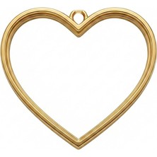 Tahtakale Toptancı Epoksi Kalp Model Metal Kolye Takı Ucu (5 Adet)  Gold