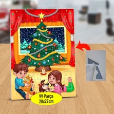 Asilmeydan Süslü Çam Ağacı ve Çocuklar 99 Parça Puzzle Yapboz TABLO-489