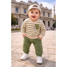 LİKO Liko Li-Ko Penye Erkek Bebek Takımı – Çizgili Ayıcık Baskılı, Pamuklu, Rahat Kalıp