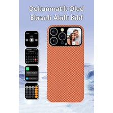 Tekvora iPhone Amoled Ekranlı Kılıf | Karbon Fiber | Magsafe Uyumlu | Kamera Önizleme | Akıllı Ekranlı Kılıf