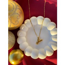 Stainless Steel Y Harfi Çelik Kolye