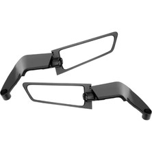 Moto Eczane Motosiklet Katlanır H2 Yarasa Gidon Ayna Takımı Küçük Boy Universal Siyah