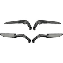 Moto Eczane Motosiklet Katlanır H2 Yarasa Gidon Ayna Takımı Büyük Boy Universal Siyah Karbon