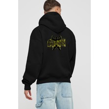 Ankhises Gym , Spor , Fitness Serisi 98 Arka Baskılı Siyah Hoodie Oversize Kapüşonlu Sweatshirt Erkek Kadın