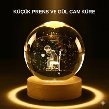 Die Grup Küçük Prens Işıklı Küre Lamba Ahşap Taban Büyük Boy Hediyelik DIEGRP-RSKRGLT34