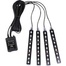 Die Grup Araç Içi Aydınlatma Kumandalı 12 LED Ayak Altı LED Ambiyans Işığı Sese Duyarlı Kumandalı