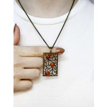 Esha Store Doğal Taş Akik 3'lü Doğal Taşlı Antik Kadın Kolye EUK45A