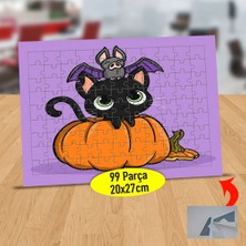 Asilmeydan Kabakta Kedi ve Yarasa 99 Parça Puzzle Yapboz TABLO-232147921889