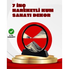 Die Grup Rahatlatıcı Kum Sanatı – Yuvarlak Cam Çerçeveli Hareketli Kum Resmi, Ofis ve Ev Için Etkile