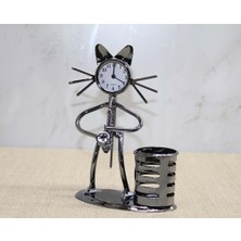 Katre46 Kedi Müzisyen Saat ve Kalemlik