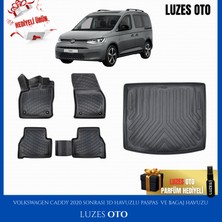 Rizline Volkswagen Caddy 3D Havuzlu Paspas ve Bagaj Havuzu 2023 Model Uyumlu