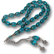 Katre46 Gümüş Püsküllü Ateş Kehribar Tesbih