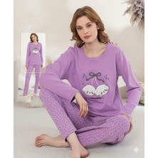 Daniska Boyraz 0351 Kadın Penye Uzun Kol Pijama Takımı