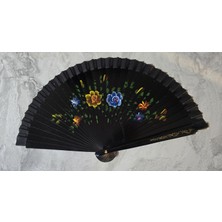 Katre46 Bambu Çift Taraflı Siyah Yelpaze 12'li Paket