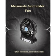 Die Grup Şarjlı USB Fan – Masaüstü Mini Vantilatör, Taşınabilir, Işıklı, 3 Kademeli, Sessiz Dıegr