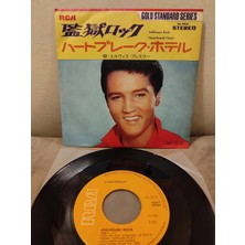 Plakperest Elvis Presley - Jailhouse Rock / Heartbreak Hotel - Nadir 1972 Japonya Basım 45LIK Plak 2.el