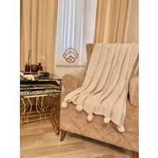 Ponponlu Triko Örgü Tv ve Diz Battaniyesi – 130X170 Cm"