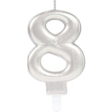 Tuncel Store 8 Rakamı Mum Gümüş Renk