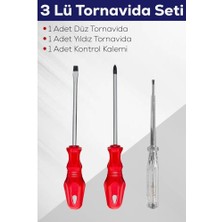 Katre46 3'lü Tornavida Seti (Düz Tornavida + Yıldız Tornavida + Kontrol Kalemi)