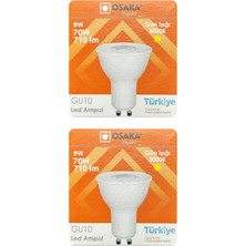 Avarson (2 Adet) Osaka 9W (70W) Sarı Işık (3000K) GU10 Duylu LED Çanak Ampul