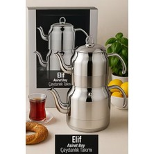 Rivorn Şahane Aşiret Mega Boy Çelik Çaydanlık Takımı-Metal Renk – Alt 4 Litre, Üst 2 Litre