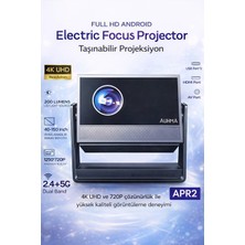 vooka Android 4K Destekli Taşınabilir Projeksiyon Cihazı | Electric FOCUS|200 Lumen|wifi 2.4G/5G|150 Inç