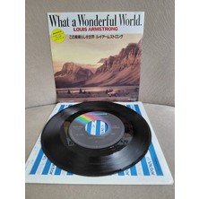 Plakperest Louis Armstrong – What A Wonderful World - 1983 Japonya  Basım 45LIK Plak-2.el