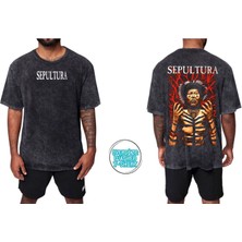 Sepultura Yıkamalı Over Size Tişört L
