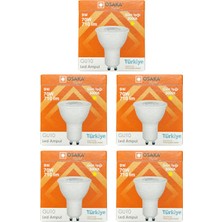 Avarson (5 Adet) Osaka 9W (70W) Sarı Işık (3000K) GU10 Duylu LED Çanak Ampul