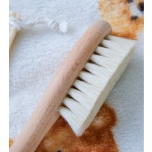 Huglette %100 Doğal Keçi Kılı Bebek Saç Fırçası ve Saklama Keseli Set