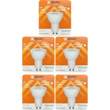 Avarson (5 Adet) Osaka 9W (70W) Beyaz Işık (6500K) GU10 Duylu LED Çanak Ampul