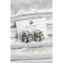 Bsre Pirinç Sarmal Kadın Küpe (Gümüş Renk) (Gümüş Renk)