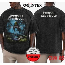 Avenged Sevenfold Yıkamalı Over Size Tişört Xl