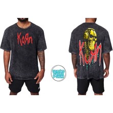 Korn Yıkamalı Over Size Tişört L