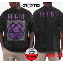 Him Yıkamalı Over Size Tişört M